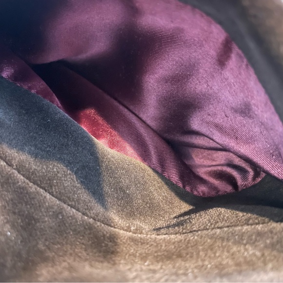 Surrey Canada Vintage Velvet Coat Trench Midi Brown Size Medium - Picture 13 of 16